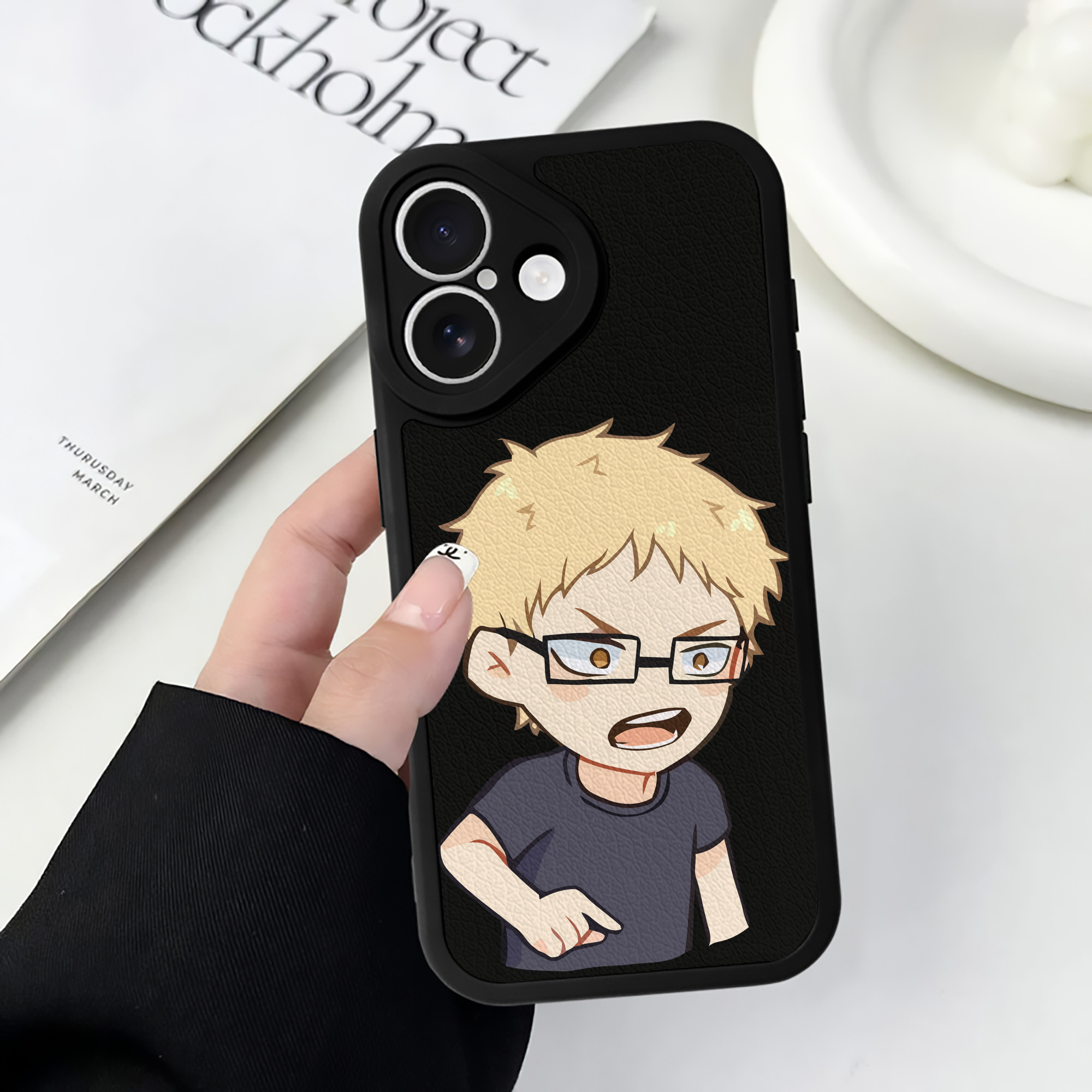 （画像用） ハイキュー!! Haikyu!! 【iPhone 16シリーズ対応】シリコンスマホケース（レザー調） 材質：シリコン